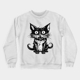 Black cat comics Monster creepy Crewneck Sweatshirt